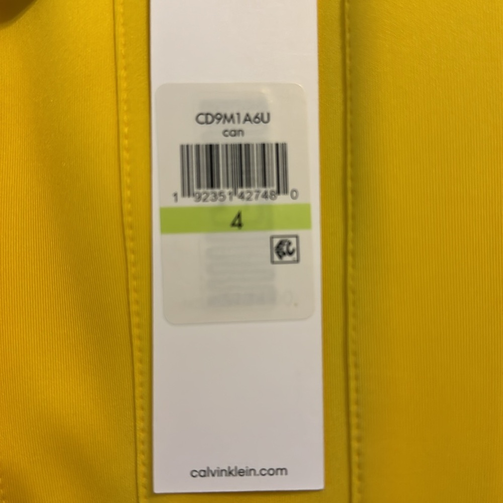 Calvin Klein Vibrant Yellow Midi Dress - Picture 6 of 6